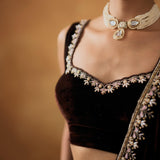 Classical Black Velvet Saree