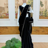 Classical Black Velvet Saree