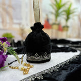 Classical Black Velvet Saree