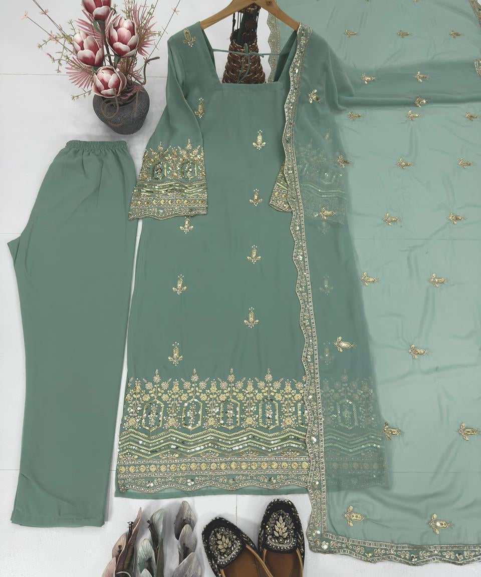 Designer Georgette Straight Suit