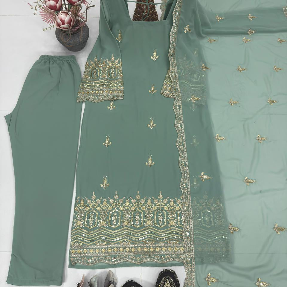 Designer Georgette Straight Suit