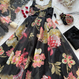 Modern Floral Print Anrkali Suit