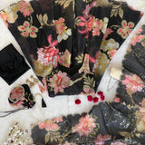 Modern Floral Print Anrkali Suit