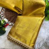 Golden Rekha Tissue Silk Saree