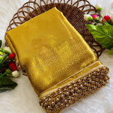Golden Rekha Tissue Silk Saree