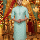 Wedding Men's Jacquard Silk Kurta