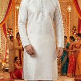 Wedding Men's Jacquard Silk Kurta