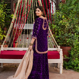 Modern Style Velvet Embroidered Suit