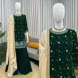 Modern Style Velvet Embroidered Suit