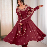 Elegant Embroidered Anarkali Gown