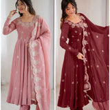 Elegant Embroidered Anarkali Gown