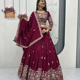 Festive Embroidered Silk Lehenga
