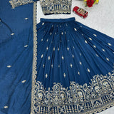 Festive Embroidered Silk Lehenga