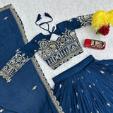 Festive Embroidered Silk Lehenga