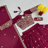 Festive Embroidered Silk Lehenga