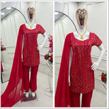 Dashing Georgette Top Plazzo