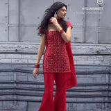 Dashing Georgette Top Plazzo