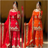 Royal Embroidered Top Plazzo Suit