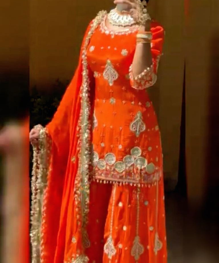 Royal Embroidered Top Plazzo Suit