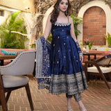 Fancy Pure Vichitra Silk Gown