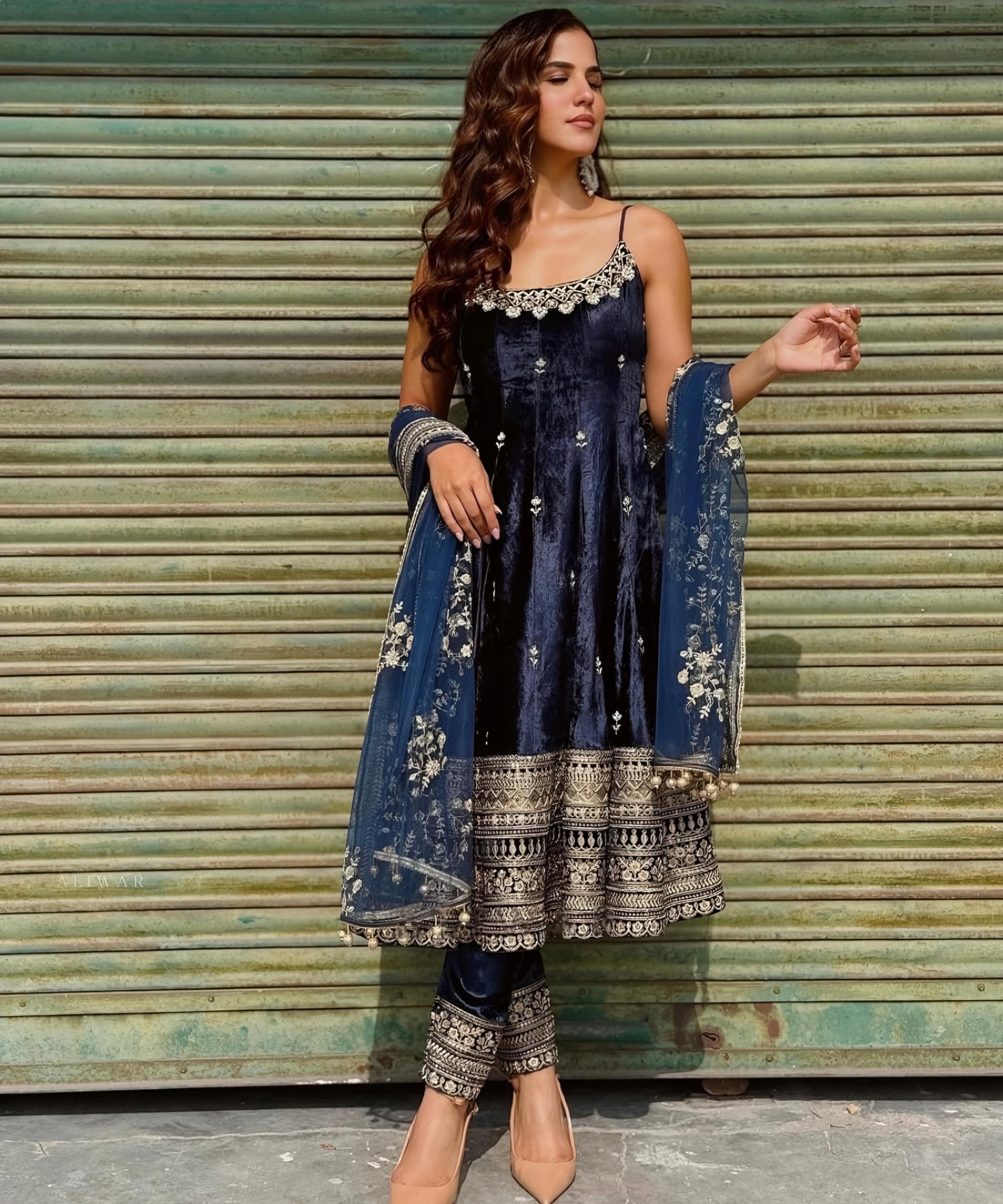 Fancy Pure Vichitra Silk Gown