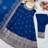 Fancy Pure Vichitra Silk Gown