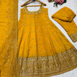 Fancy Pure Vichitra Silk Gown