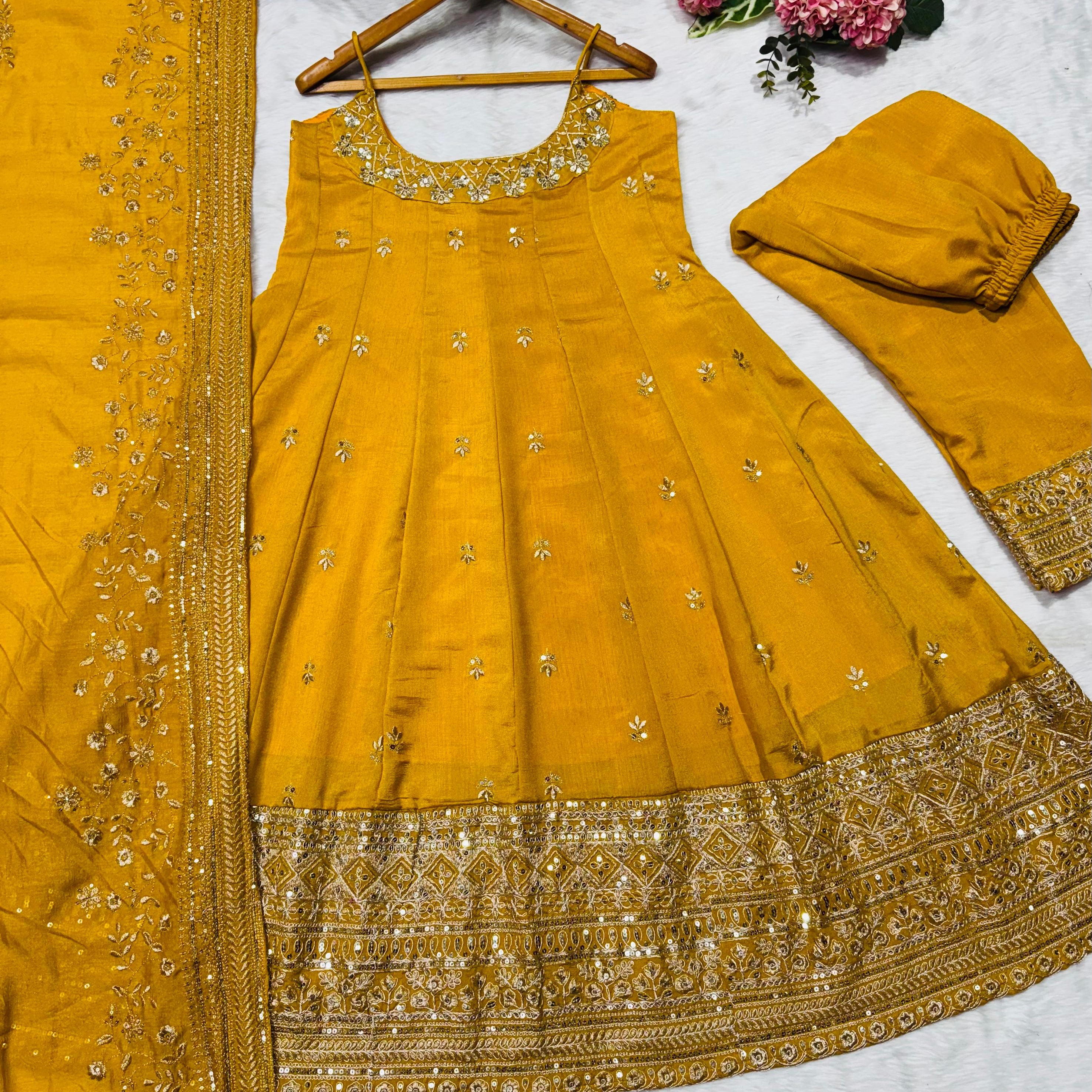 Fancy Pure Vichitra Silk Gown