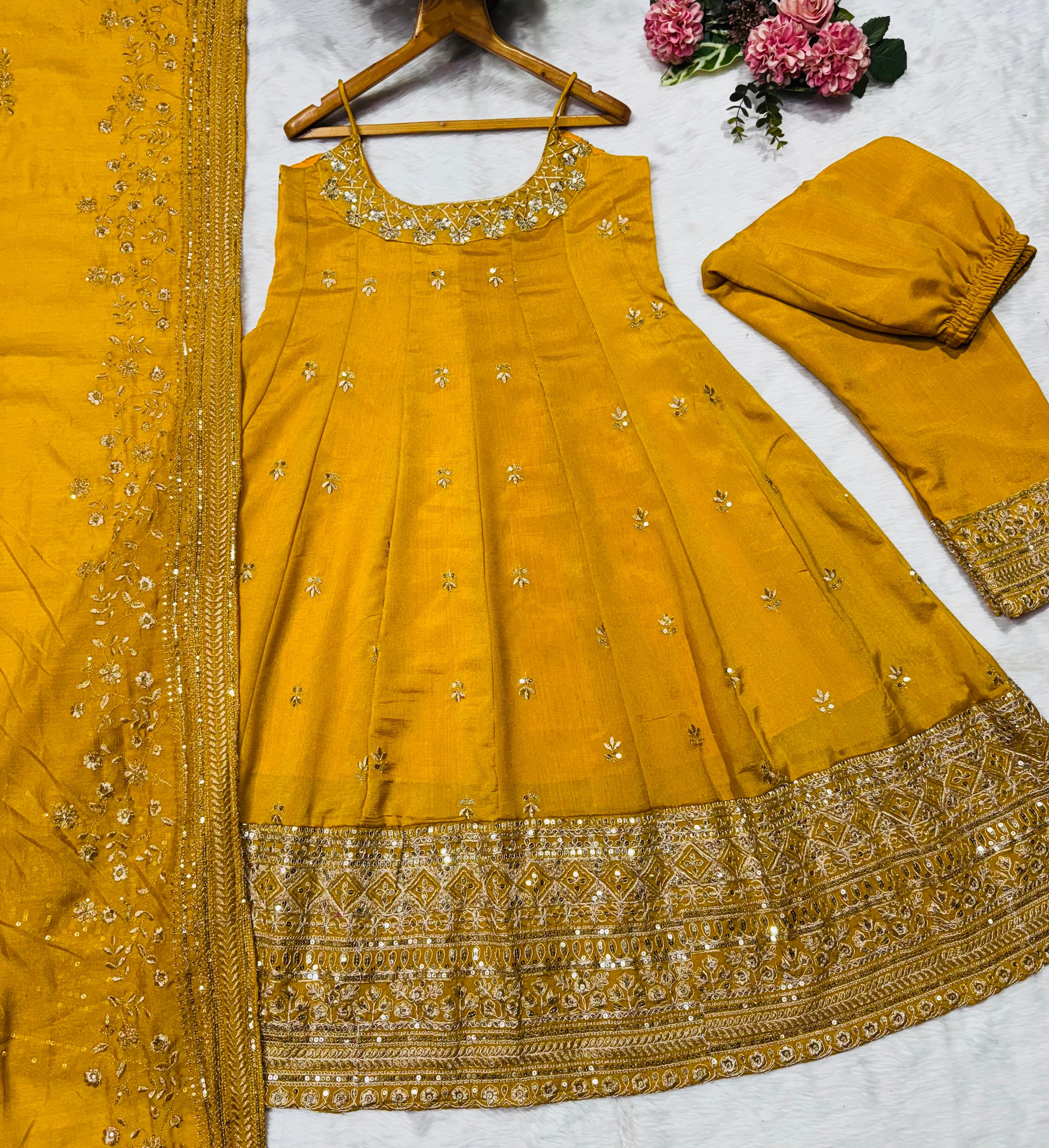 Fancy Pure Vichitra Silk Gown