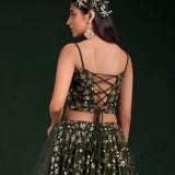 Dark Olive Wedding Lehenga Choli