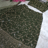 Dark Olive Wedding Lehenga Choli