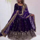 Pakistani Embroidered Anarkali Gown