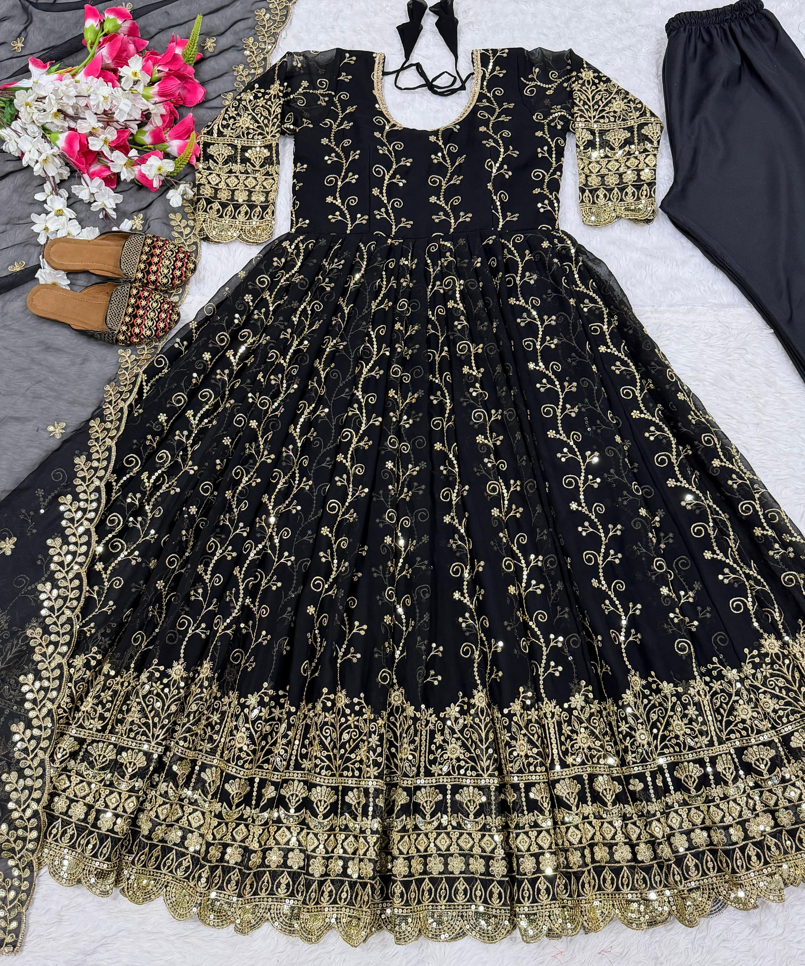 Pakistani Embroidered Anarkali Gown