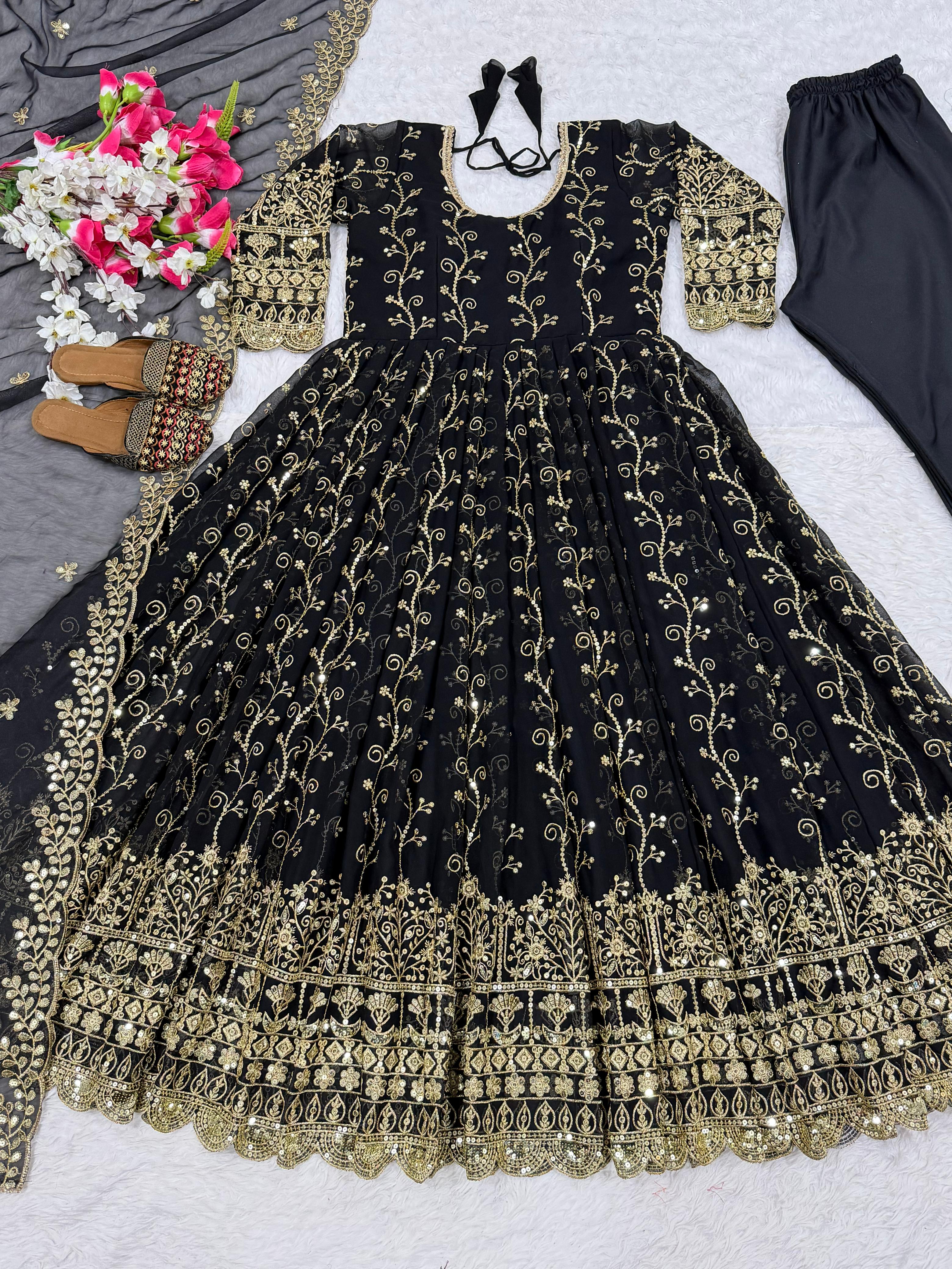Pakistani Embroidered Anarkali Gown