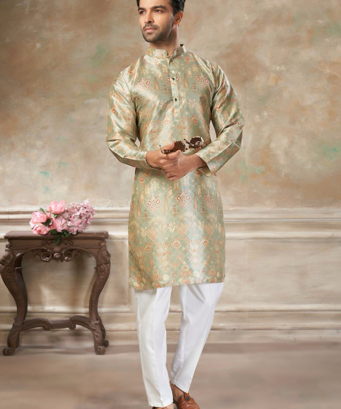 Presenting  new party wear silk kurta
