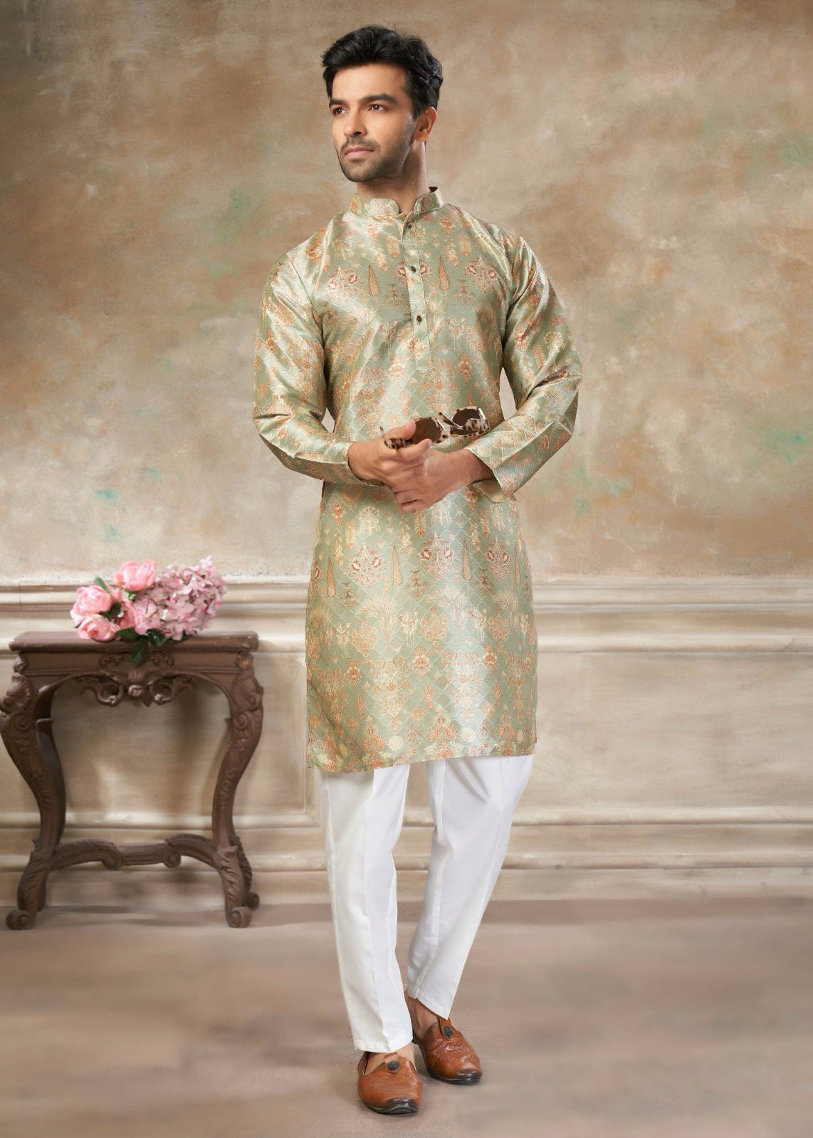Presenting  new party wear silk kurta
