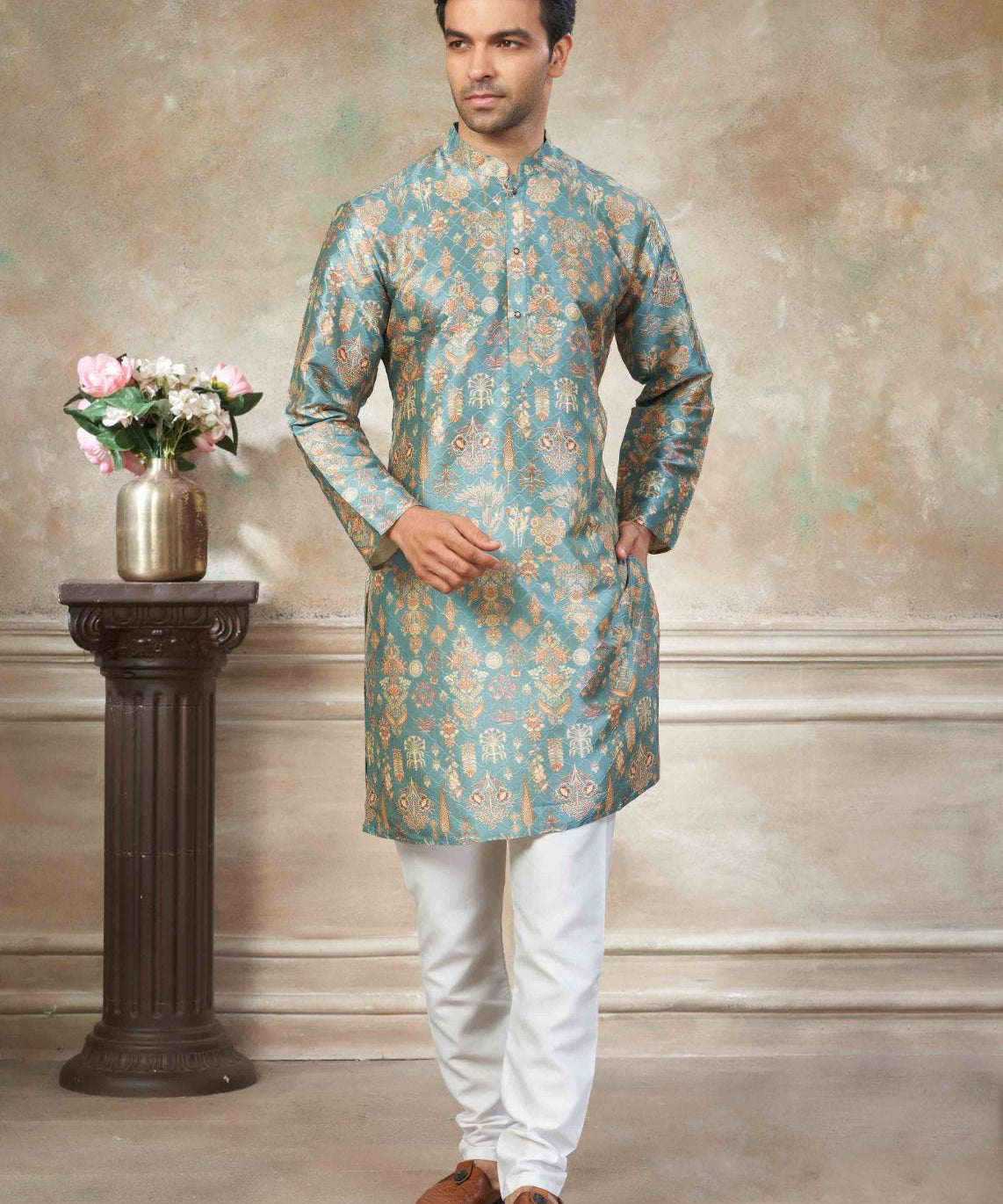 Presenting  new party wear silk kurta