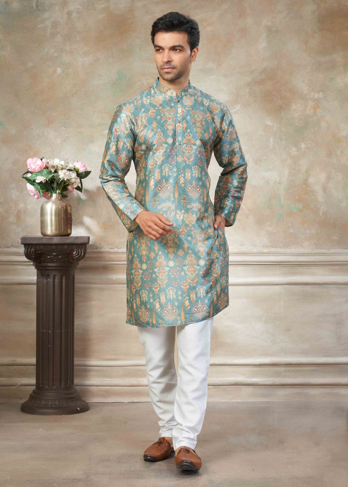 Presenting  new party wear silk kurta