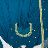 Teal Blue Georgette Anarkali Gown