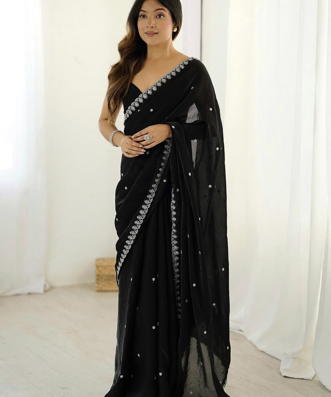 Designer Fendy Satin Silk Saree