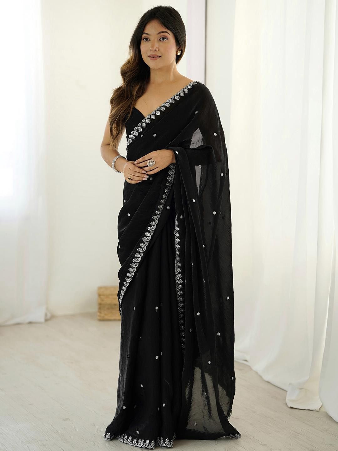 Designer Fendy Satin Silk Saree