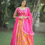 Traditional Leheriya Silk Lehenga Choli