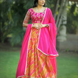 Traditional Leheriya Silk Lehenga Choli