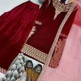 Designer Velvet Top Plazzo