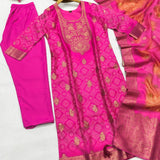 Trendy Bandhej Cotton Straight Suit