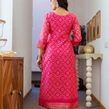 Trendy Bandhej Cotton Straight Suit