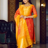 Trendy Bandhej Cotton Straight Suit