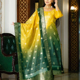 Trendy Bandhej Cotton Straight Suit