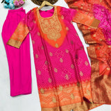 Trendy Bandhej Cotton Straight Suit
