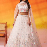 Adorn Net Bridal Wedding Lehenga